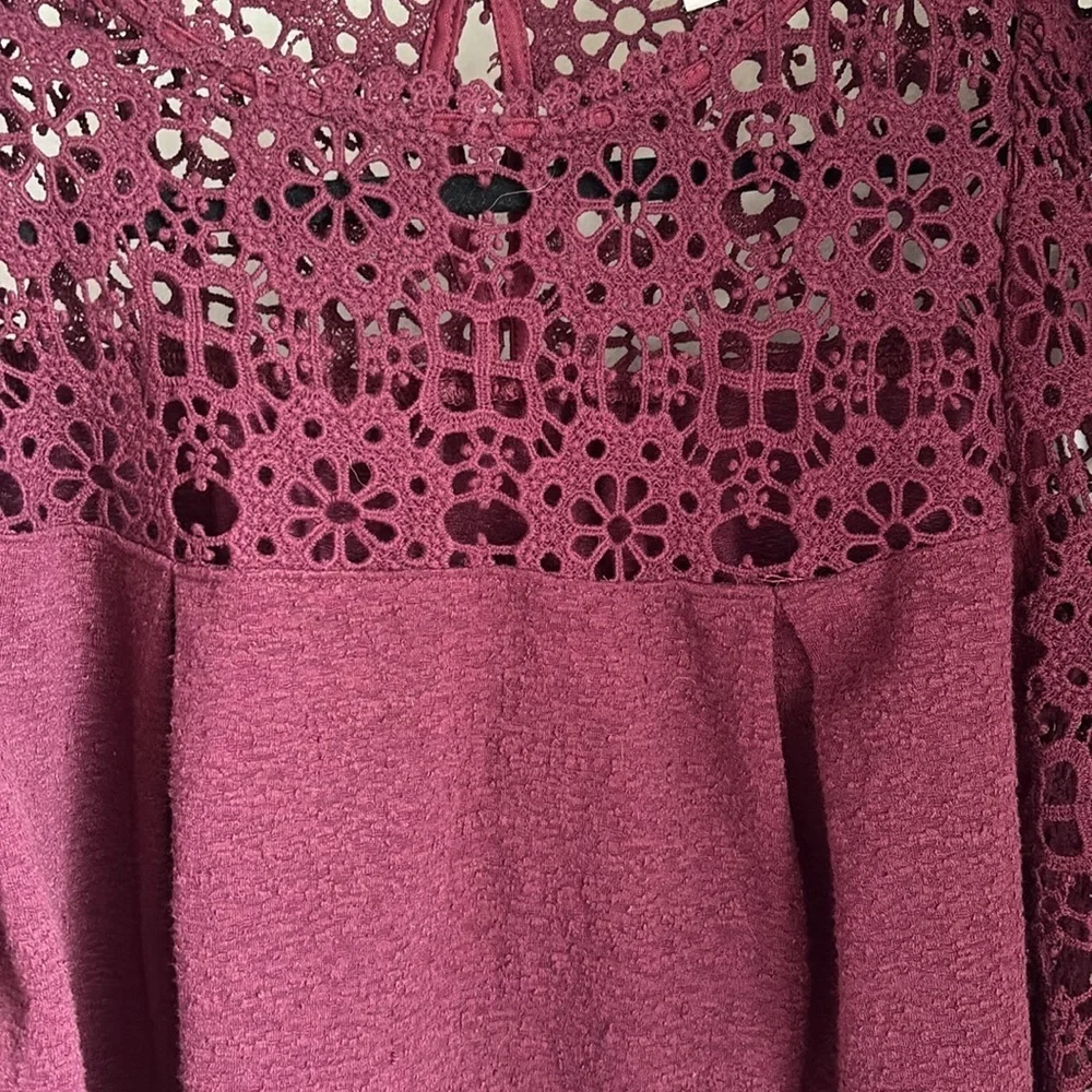 EUC Anthropologie eri + ali Purple Eyelet Knit Top XS​​​​